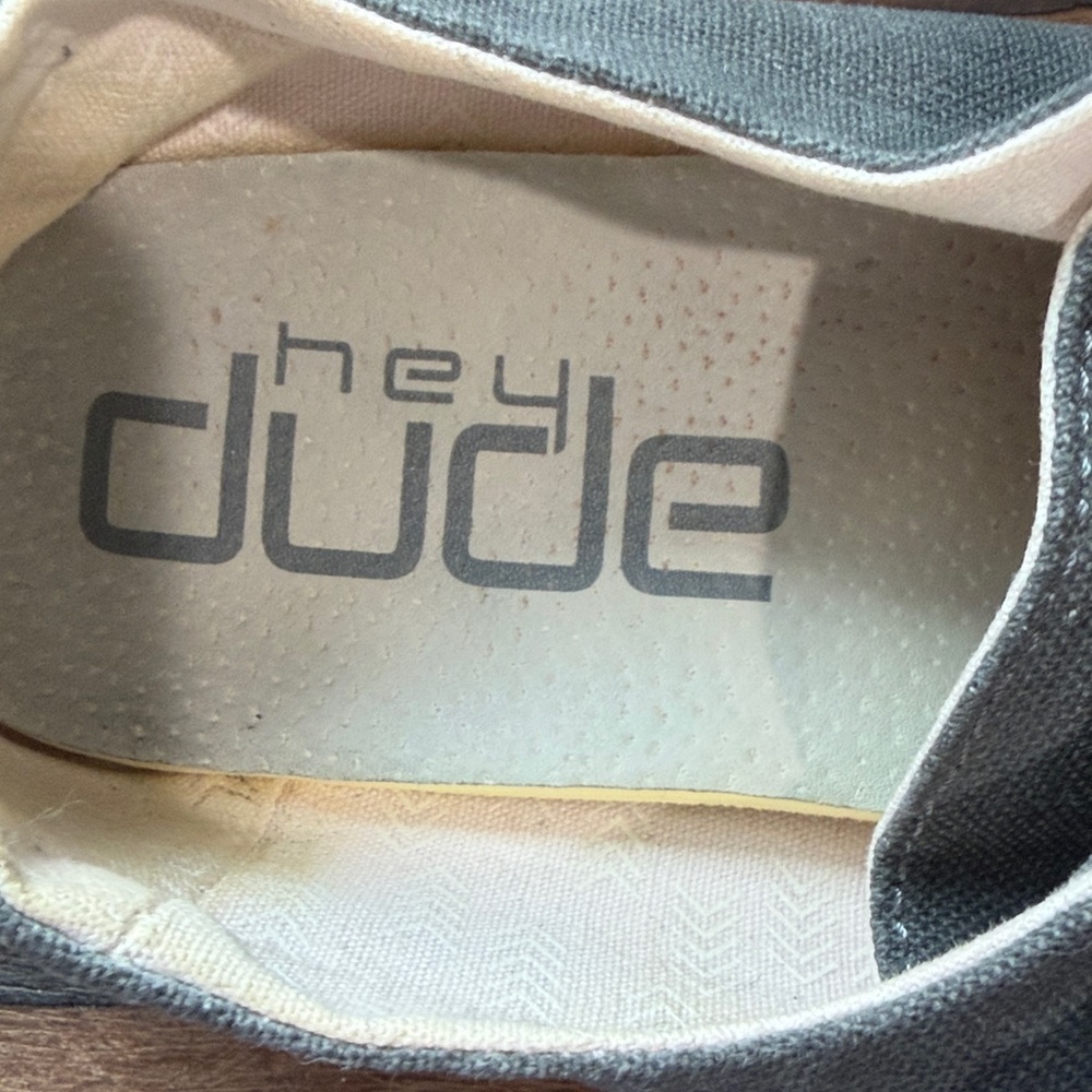 Hey Dude Wendy Chambray Off Black Slip On Loafers - Picture 7 of 8